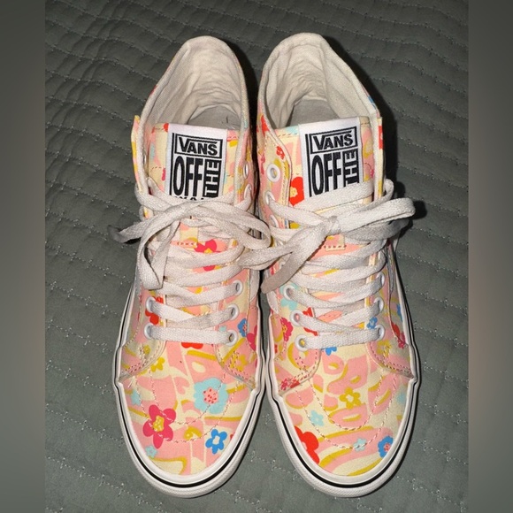 Vans SK8 High Top Shoes Size M 5.5/ W 7 Off the Wall Floral Hippy Sneakers - Picture 3 of 10